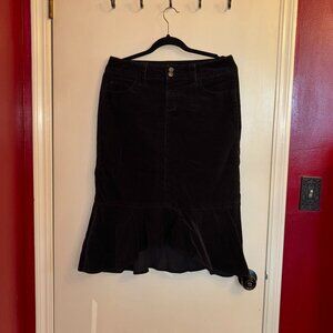 Riders Copper Black Corduroy Midi Trumpet Skirt